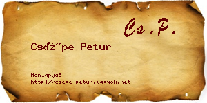 Csépe Petur névjegykártya